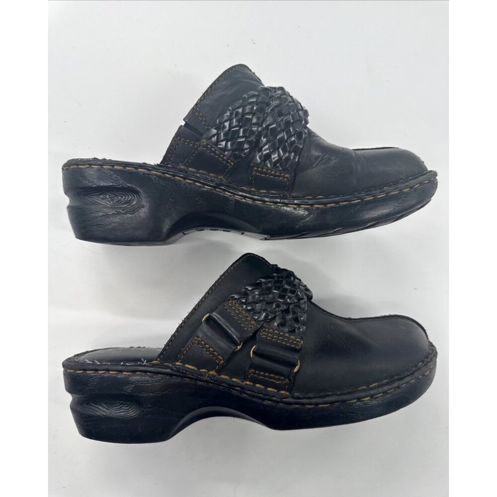 BOC Born Clog Mules Womens 7 Black Leather Gorpcore Fairy Goth Nursing Shoes - Picture 7 of 11